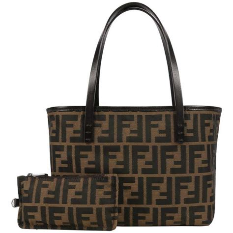 fendi tobacco zucca tote bag